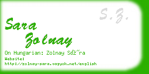 sara zolnay business card